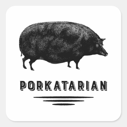 Bacon Lover - Porkatarian - Varken Vierkante Sticker (Voorkant)