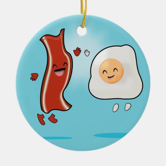 Bacon Loves Eggs Keramisch Ornament (Voorkant)