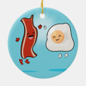 Bacon Loves Eggs Keramisch Ornament (Achterkant)