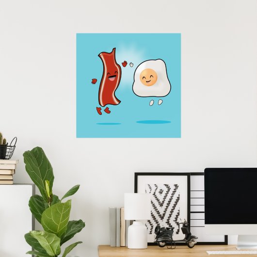 Bacon Loves Eggs Poster (Thuiskantoor)