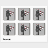 Bacon Loving Robot Vierkante Sticker (Vel)