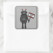 Bacon Loving Robot Vierkante Sticker (Tas)