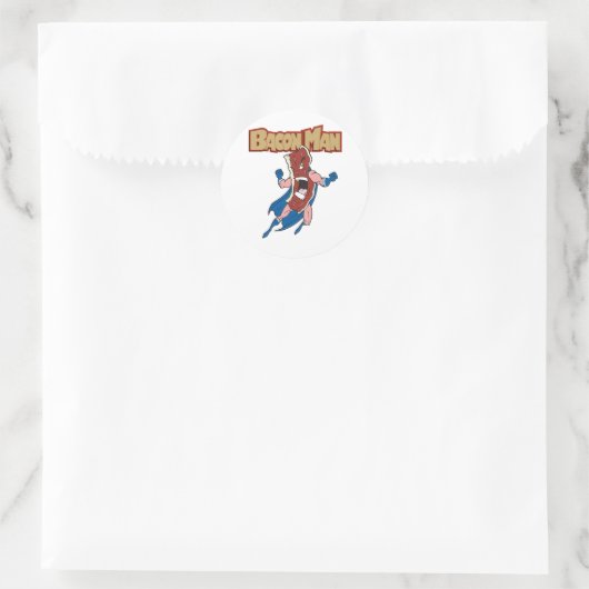 Bacon Man Ronde Sticker (Tas)