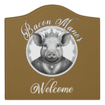 Bacon Manor Teken voor Deur of Muur