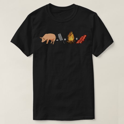 Bacon Meat Pork - Pig Knife Campfire Breakfast Bac T-shirt (Design voorkant)