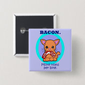Bacon : Meer noma's per bijenkat Vierkante Button 5,1 Cm (Voorkant /achterkant)
