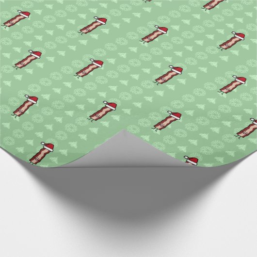 Bacon met Kerstmis in de kerstman Cadeaupapier (Hoek)