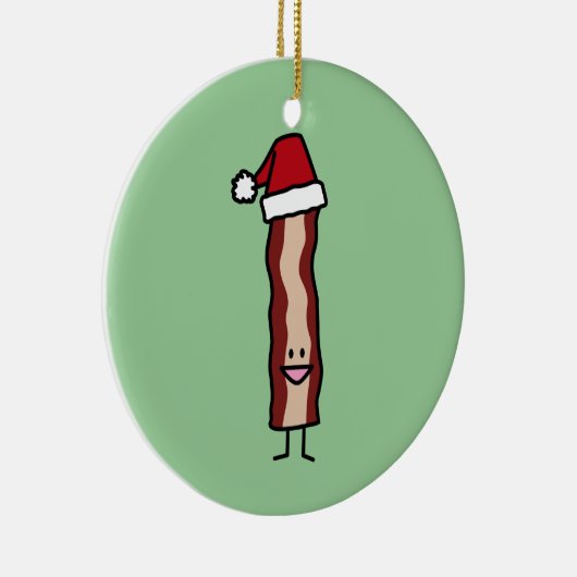Bacon met Kerstmis in de kerstman Keramisch Ornament (Rechts)