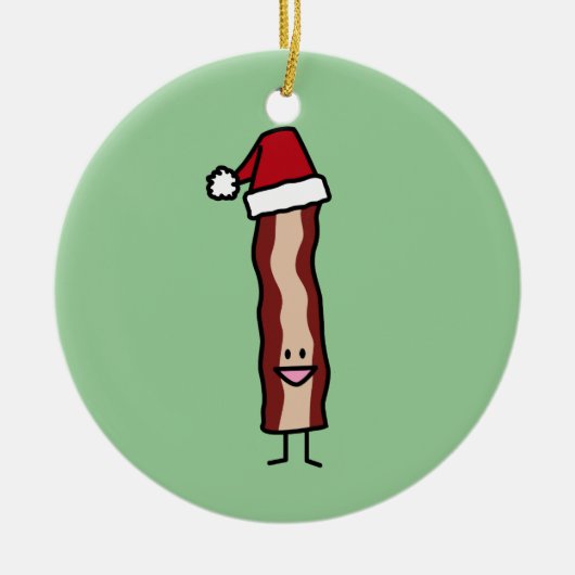 Bacon met Kerstmis in de kerstman Keramisch Ornament (Voorkant)