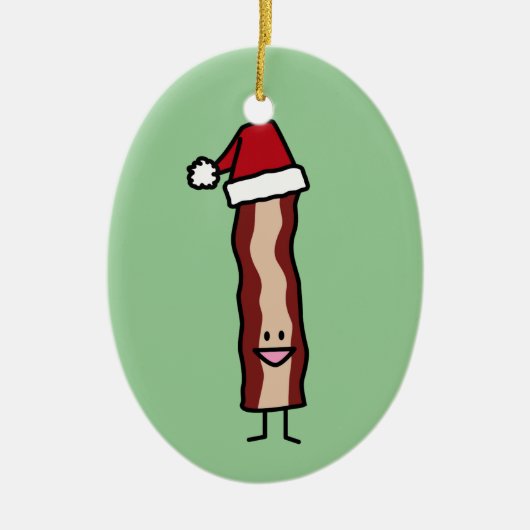 Bacon met Kerstmis in de kerstman Keramisch Ornament (Voorkant)