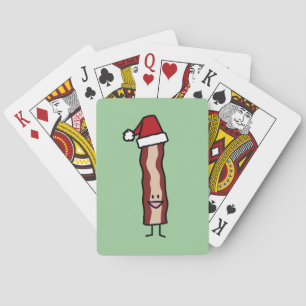 Bacon met Kerstmis in de kerstman Pokerkaarten