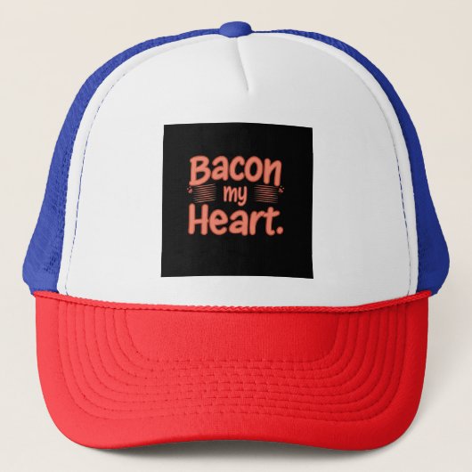 Bacon Mijn Hart Trucker Pet (Voorkant)