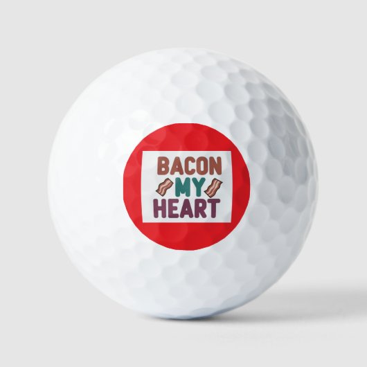 Bacon My Heart Golf Ball Golfballen (Voorkant)