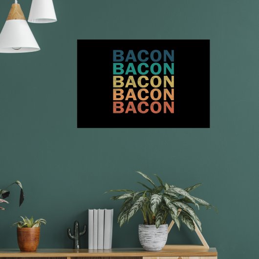 Bacon Naam Bacon Retro Bacon Naam Item Poster (Woonkamer 1)