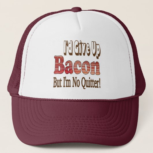 Bacon Niet Opgegeven Trucker Pet (Voorkant)