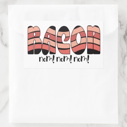 Bacon Nom. Nom. Nom. Rechthoekige Sticker (Tas)