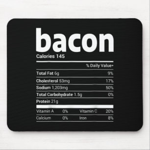 Bacon Nutrition Facts Family Matching Kerstco Muismat