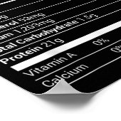 Bacon Nutrition Facts Family Matching Kerstco Poster (Hoek)