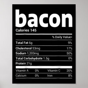Bacon Nutrition Facts Family Matching Kerstco Poster