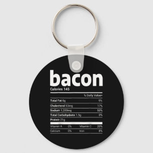 Bacon Nutrition Facts Family Matching Kerstco Sleutelhanger
