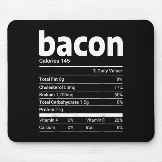 Bacon Nutrition Feiten Familie Matching Christmas Muismat (Voorkant)