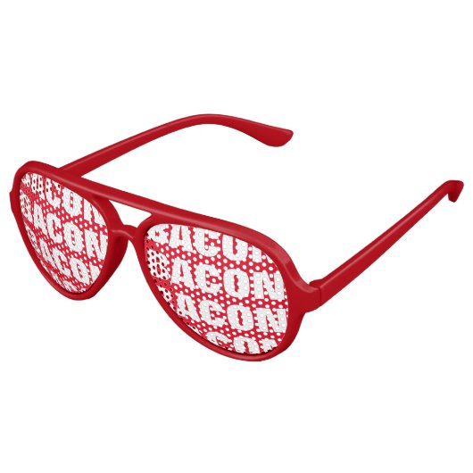 Bacon obsessie partij tinten Grappige rode zonnebr Aviator Zonnebril (Gekanteld)