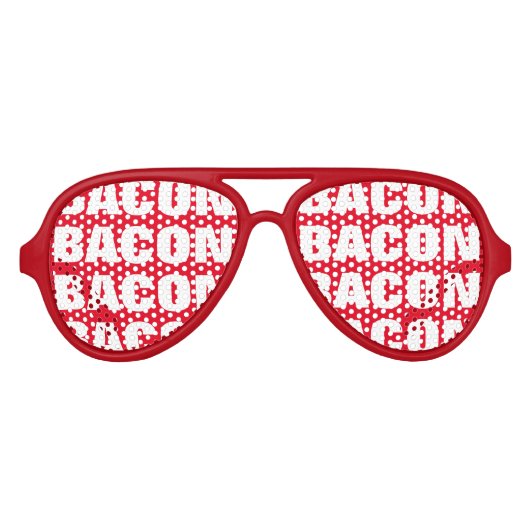 Bacon obsessie partij tinten Grappige rode zonnebr Aviator Zonnebril (Voorkant)