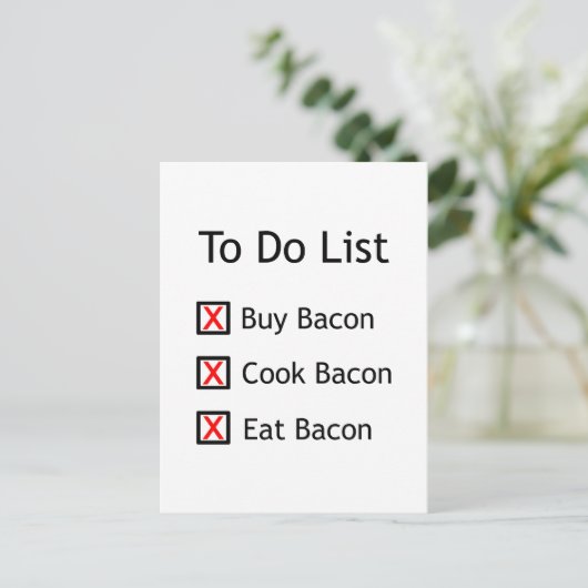 Bacon om lijst te doen briefkaart (Staand voorkant)