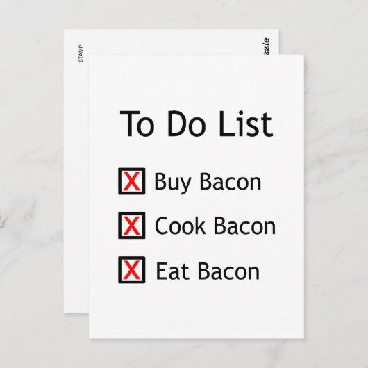 Bacon om lijst te doen briefkaart (Voorkant / Achterkant)