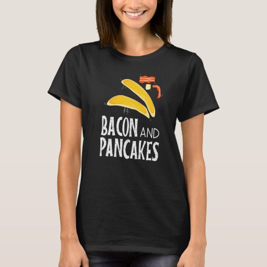 Bacon Pancakes Cute Morning Food Breakfast T-shirt (Voorkant)