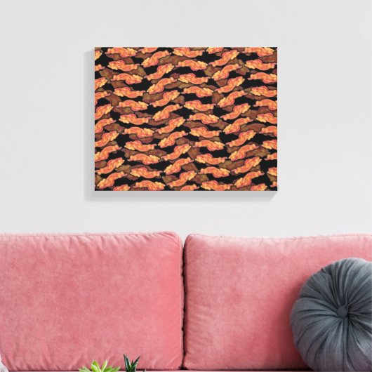 Bacon Pattern Canvas Afdruk (Insitu (Woonkamer))