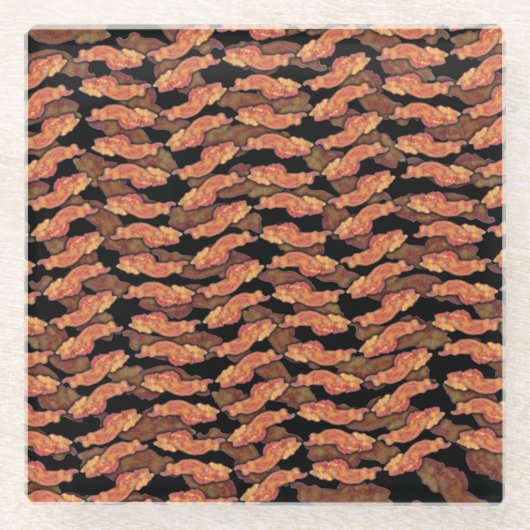 Bacon Pattern Glazen Onderzetter (Voorkant)