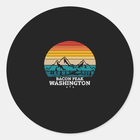 BACON PEAK WASHINGTON RONDE STICKER (Voorkant)