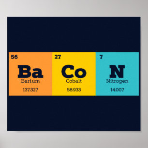 Bacon Periodic Table Chemistry Teacher of Student Poster