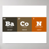 Bacon Periodic Table Chemistry Teacher of Student Poster (Voorkant)