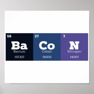 Bacon Periodic Table Chemistry Teacher of Student Poster