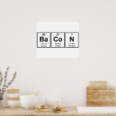 Bacon Periodic Table Element Symbolen Poster (Keuken)