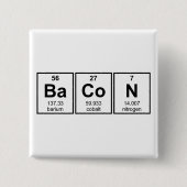 Bacon Periodic Table Element Symbolen Vierkante Button 5,1 Cm (Voorkant)