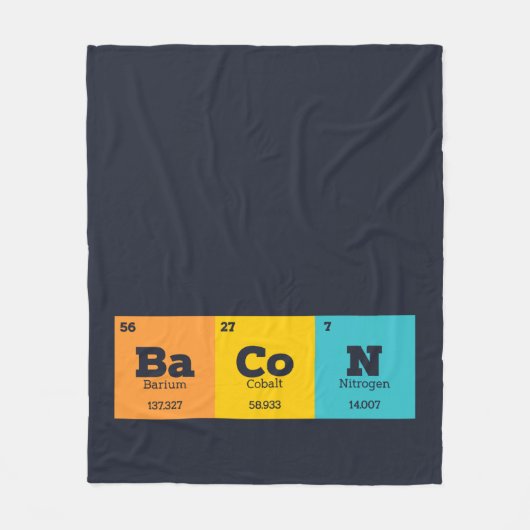 Bacon Periodic Table Elements Fleece Deken (Voorkant)