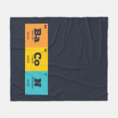 Bacon Periodic Table Elements Fleece Deken (Voorkant (Horizontaal))