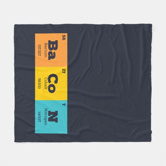 Bacon Periodic Table Elements Fleece Deken (Voorkant (Horizontaal))