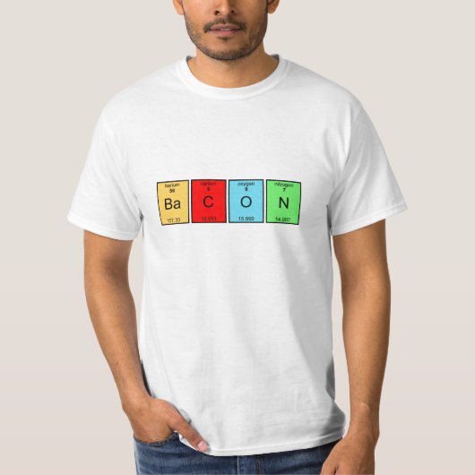Bacon Periodic Table Elements T-shirt (Voorkant)