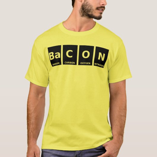 Bacon Periodic Table Funny Shirt (Voorkant)