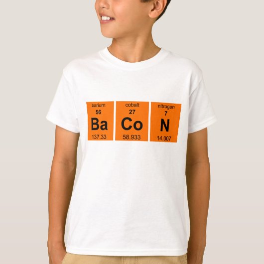 Bacon periodiek t-shirt (Voorkant)