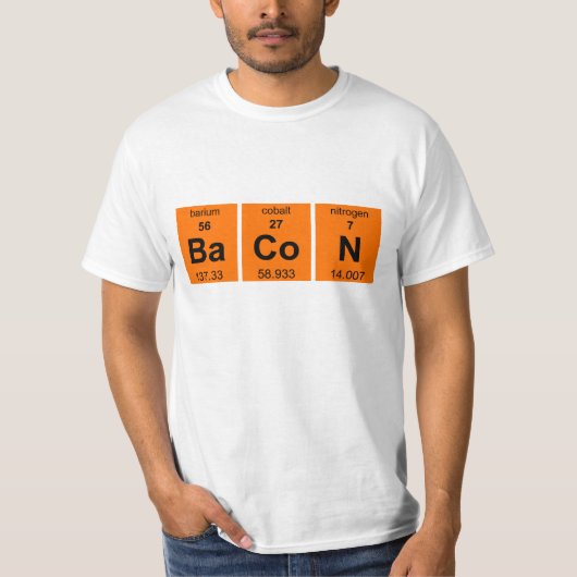 Bacon periodiek t-shirt (Voorkant)