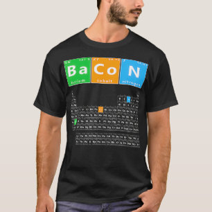 Bacon Periodiek Tafel Grappig Bacon Chemie Meme T-shirt