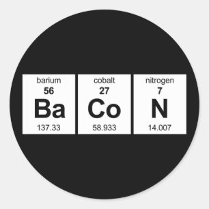 BaCoN Periodieke Tabel Ronde Sticker