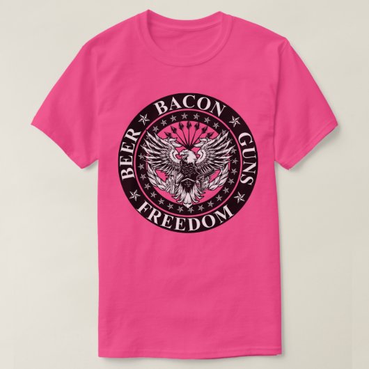 BACON PISTOLEN BIERVRIJHEID 1 T-SHIRT (Design voorkant)