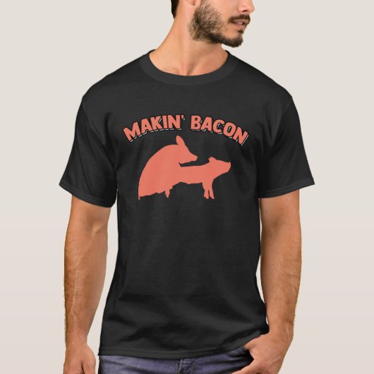 Bacon Pork Joke Memes volwassen Humor Appar T-shirt (Voorkant)