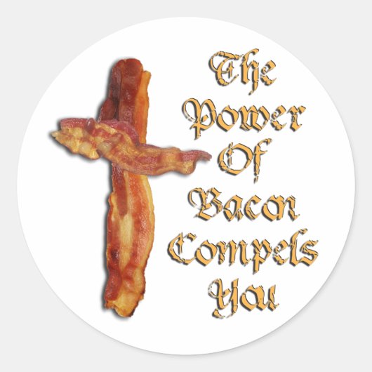 Bacon Power Ronde Sticker (Voorkant)